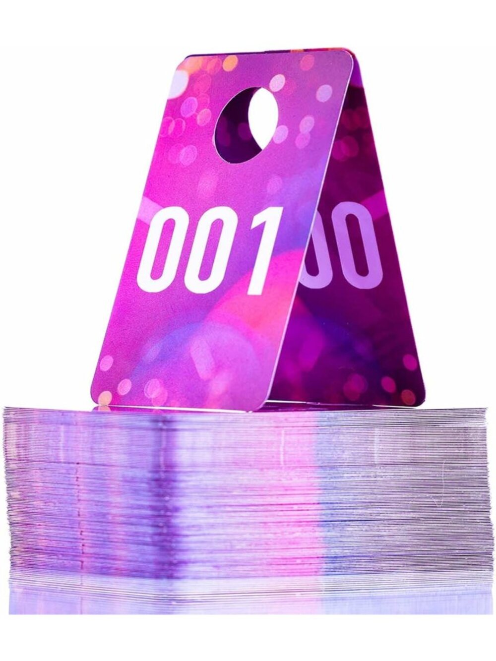 Reusable Live Number Tags for Sales, 1.9x3.1 Inch, Pink Spot Hanger Cards, 1-200